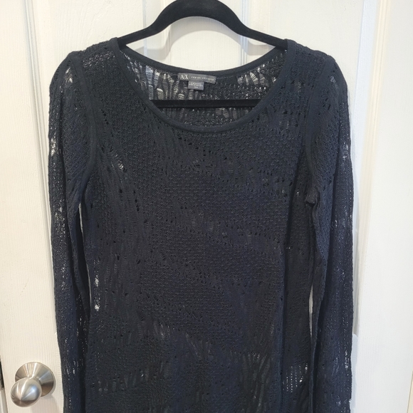 AX Armani Exchange Black Sweater knitted light weight knit - Picture 1 of 5